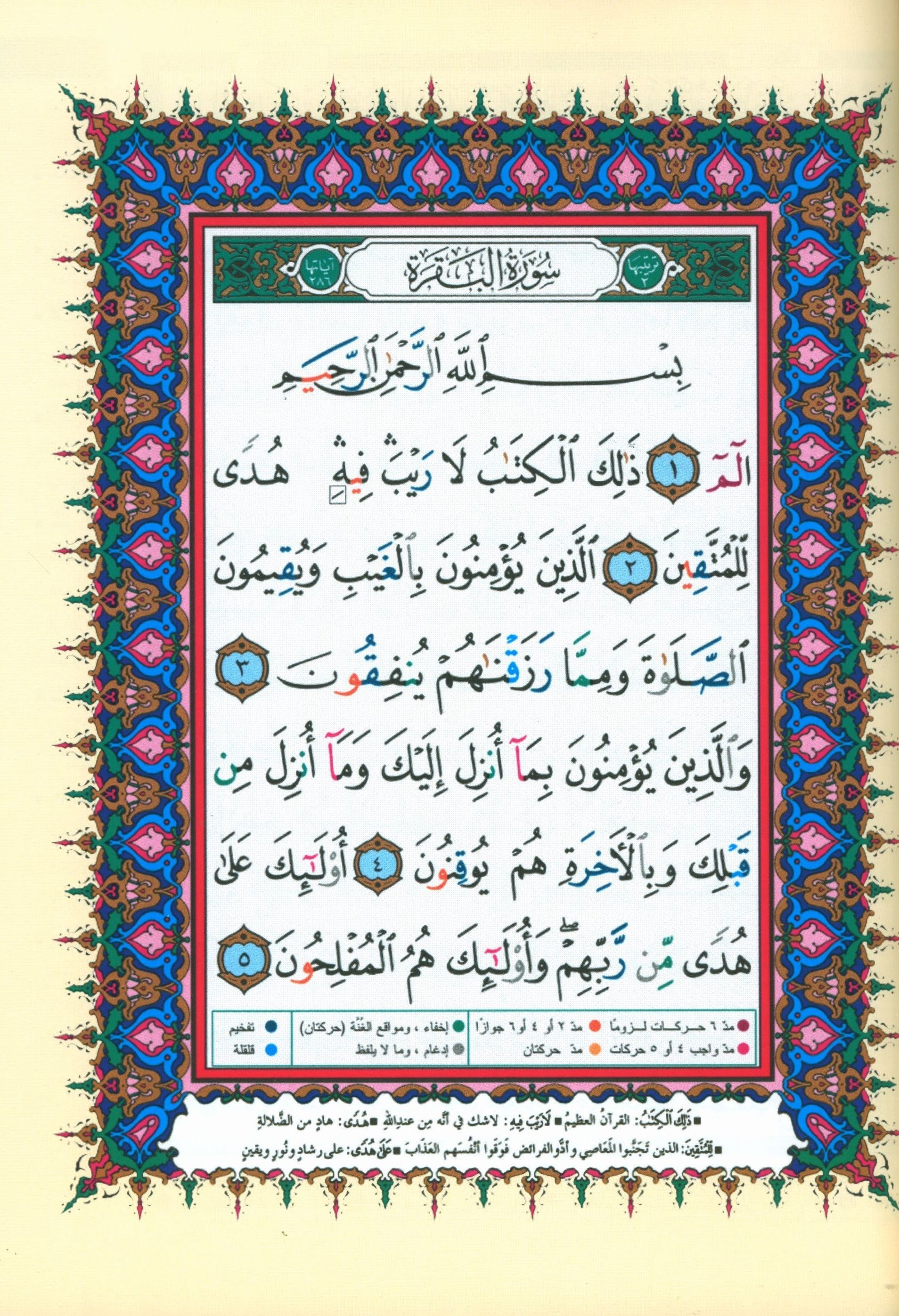 Tajweed Quran in 4 Parts 7 x 9